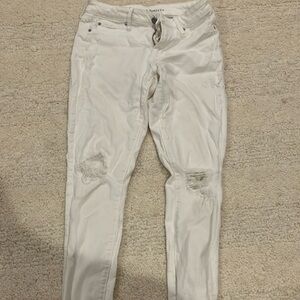 White Distressed Skinny Jeans
